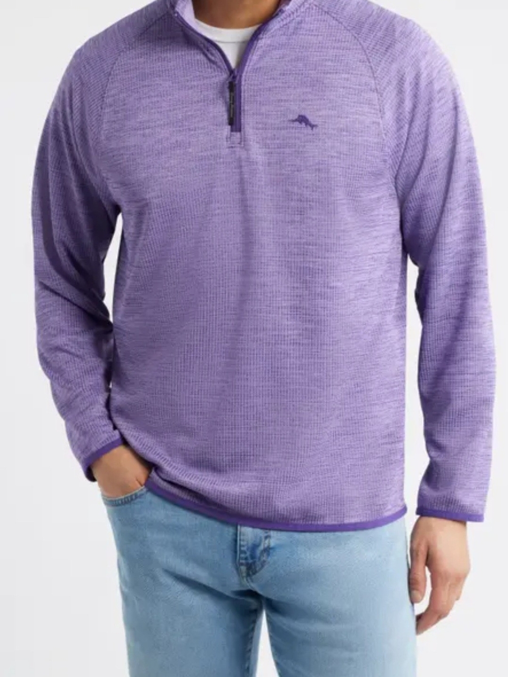 Tommy Bahama Lavender Quarter-Zip Pullover